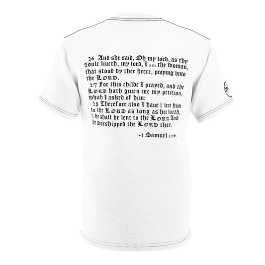 1st Samuel 1:26-28 - 1611 KJV Bible Verse - "Boy Mom" Softstyle T-Shirt