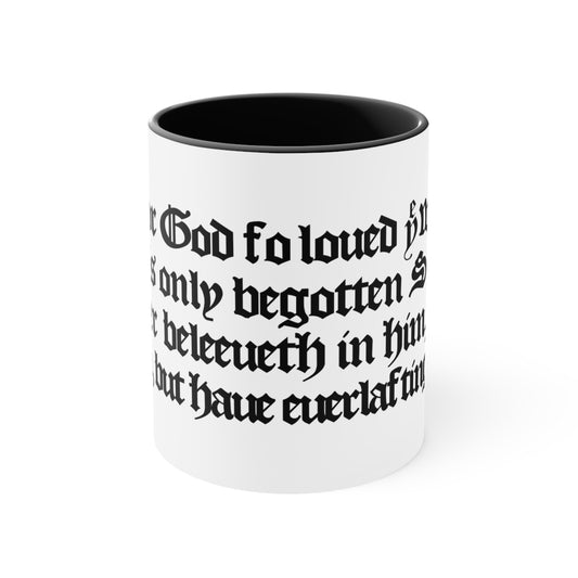 John 3:16 - 1611 KJV   Black & White Coffee Mug