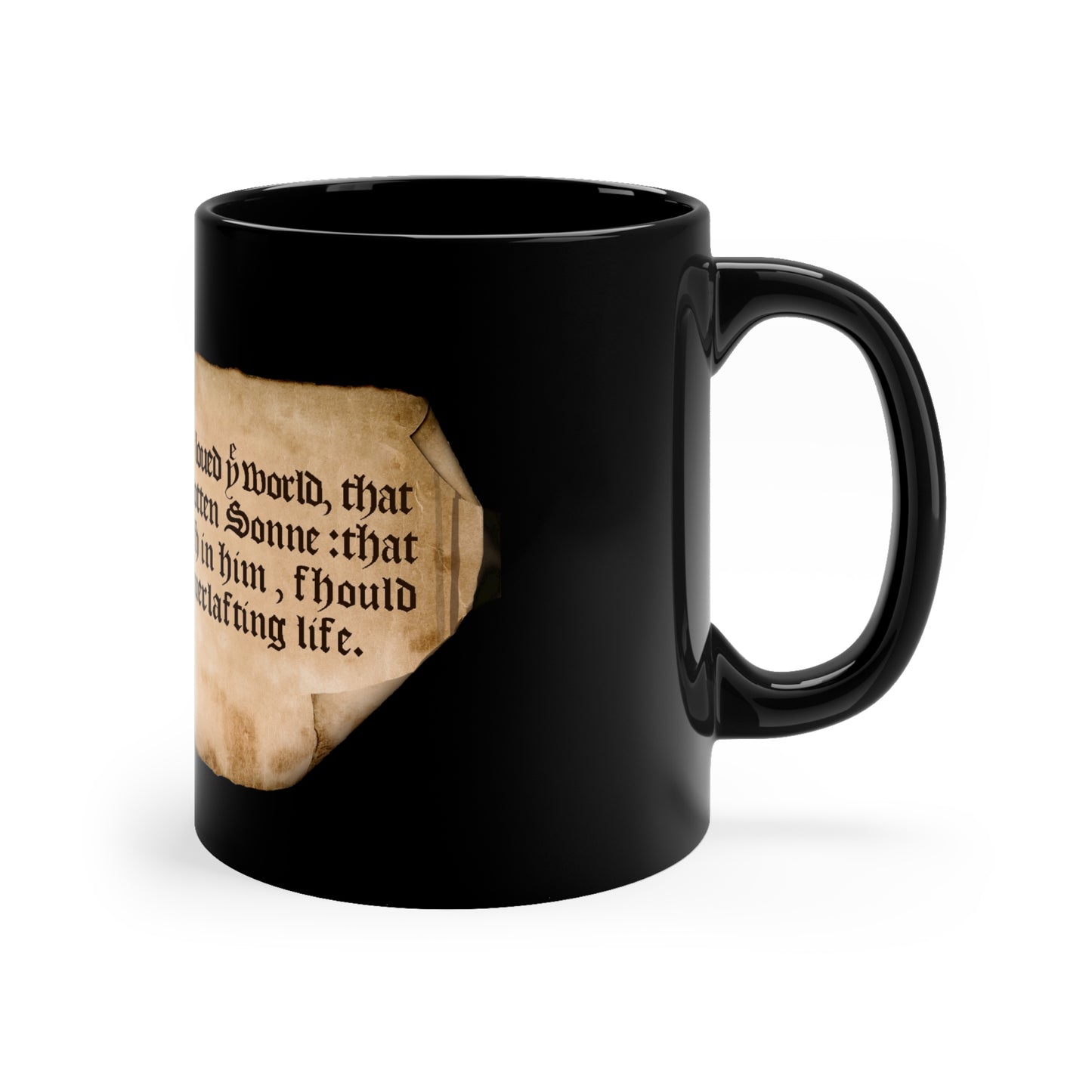 John 3:16 -1611 KJV  on 11oz Black Mug