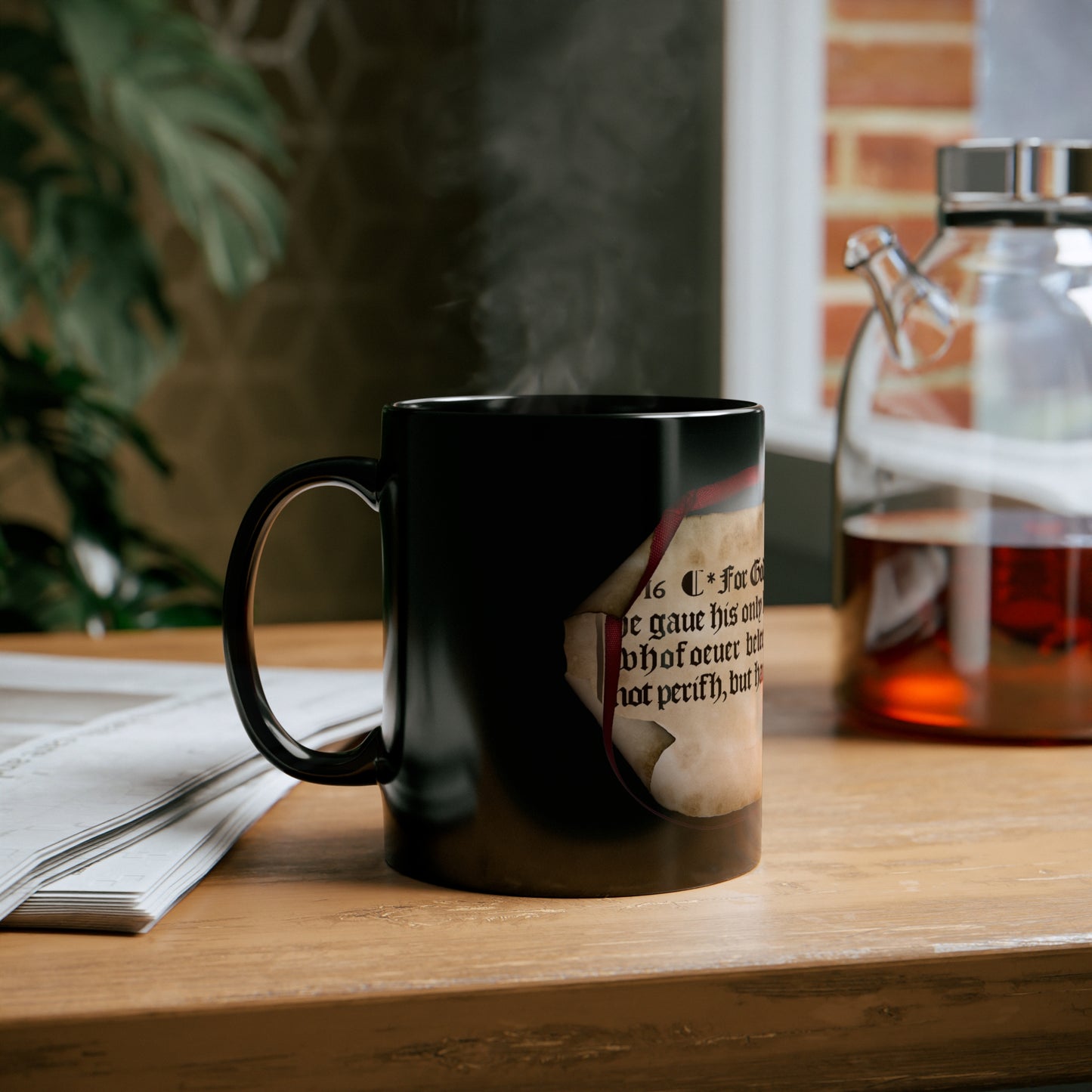 John 3:16 -1611 KJV  on 11oz Black Mug