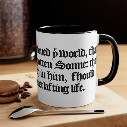 John 3:16 - 1611 KJV   Black & White Coffee Mug