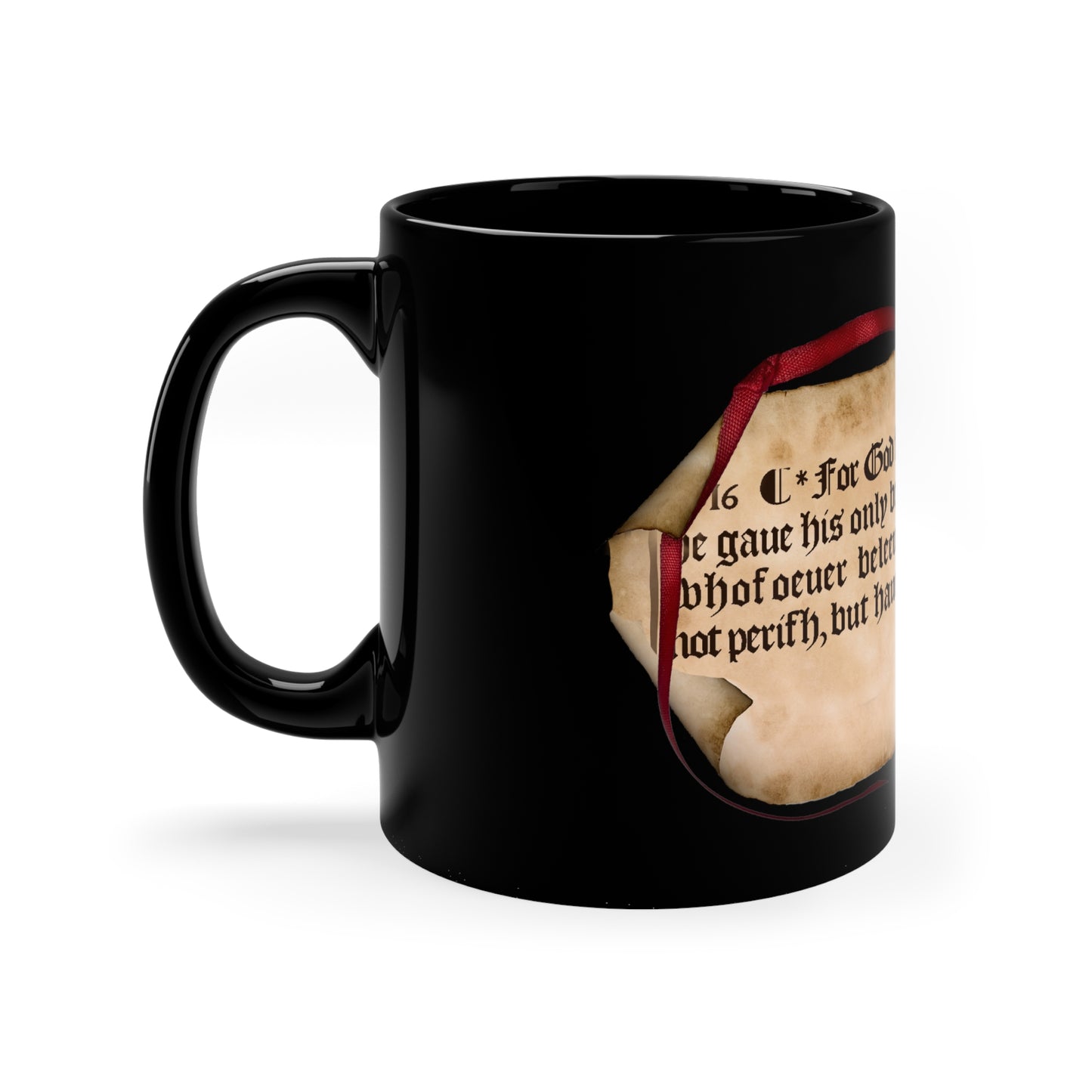 John 3:16 -1611 KJV  on 11oz Black Mug